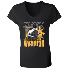 Filipina Warrior Samurai Ladies' Jersey V-Neck T-Shirt