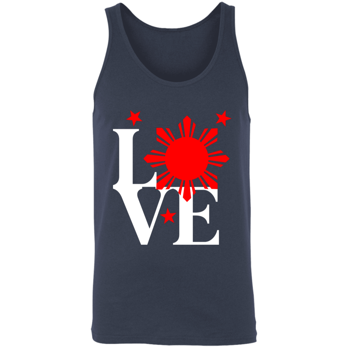 Love with Red Sun and Stars Unisex Cotton Tank Top