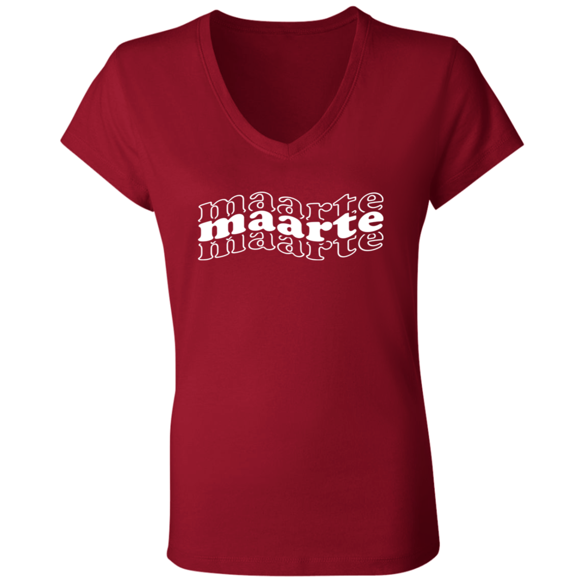 Maarte in Triple Ladies Jersey V-Neck T-Shirt