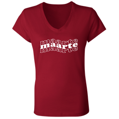 Maarte in Triple Ladies Jersey V-Neck T-Shirt