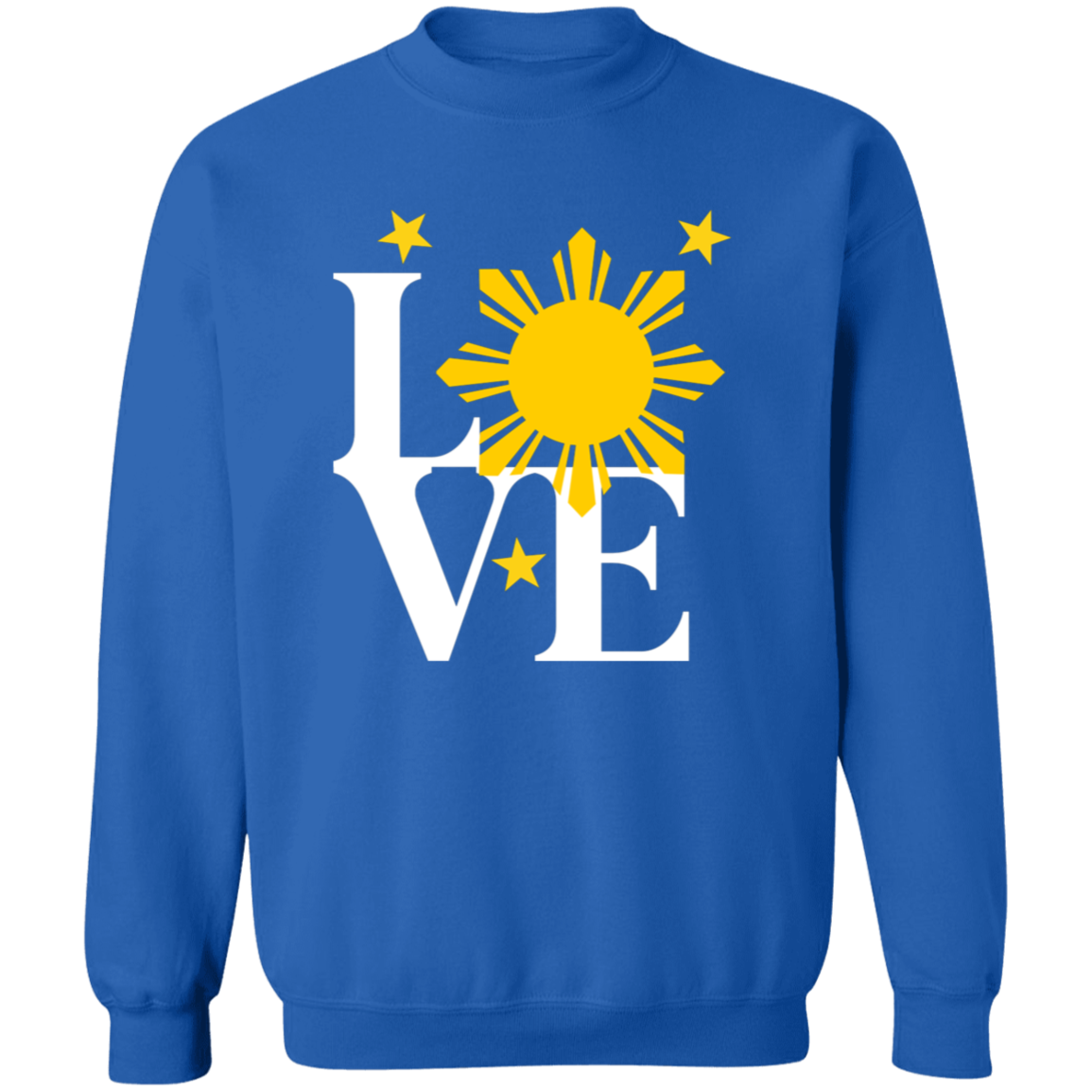 Love with Yellow Sun and Stars Unisex Crewneck Pullover Sweatshirt