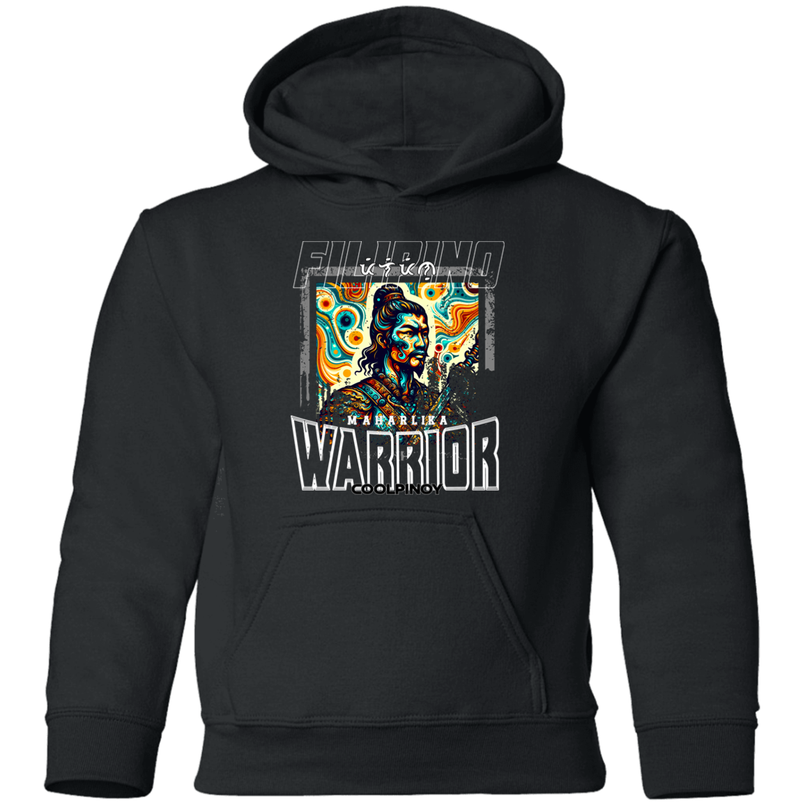 Filipino Warrior Distressed Youth Pullover Hoodie