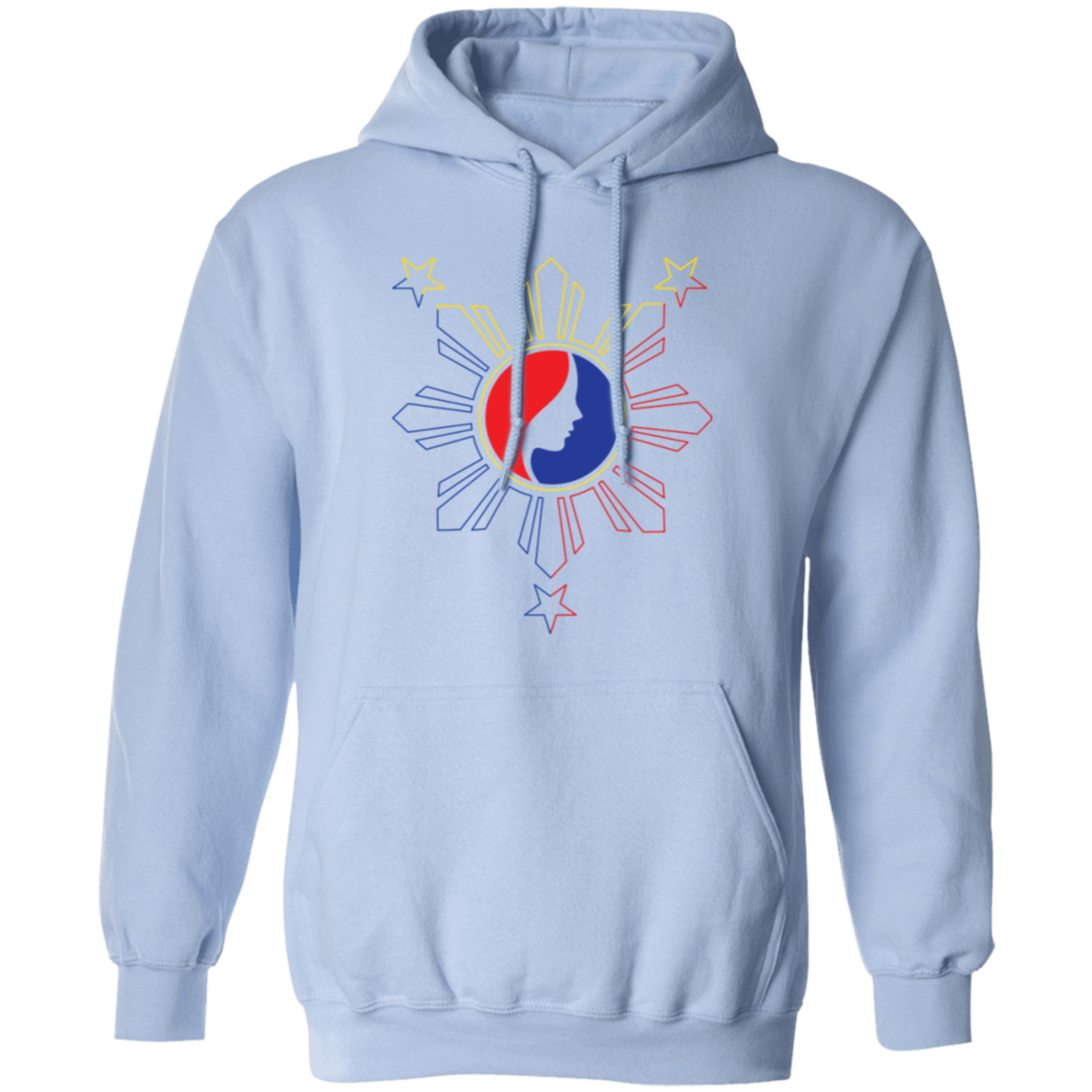 Pinay Silhouette in Philippine Sun Tricolorpng Unisex Pullover Hoodie