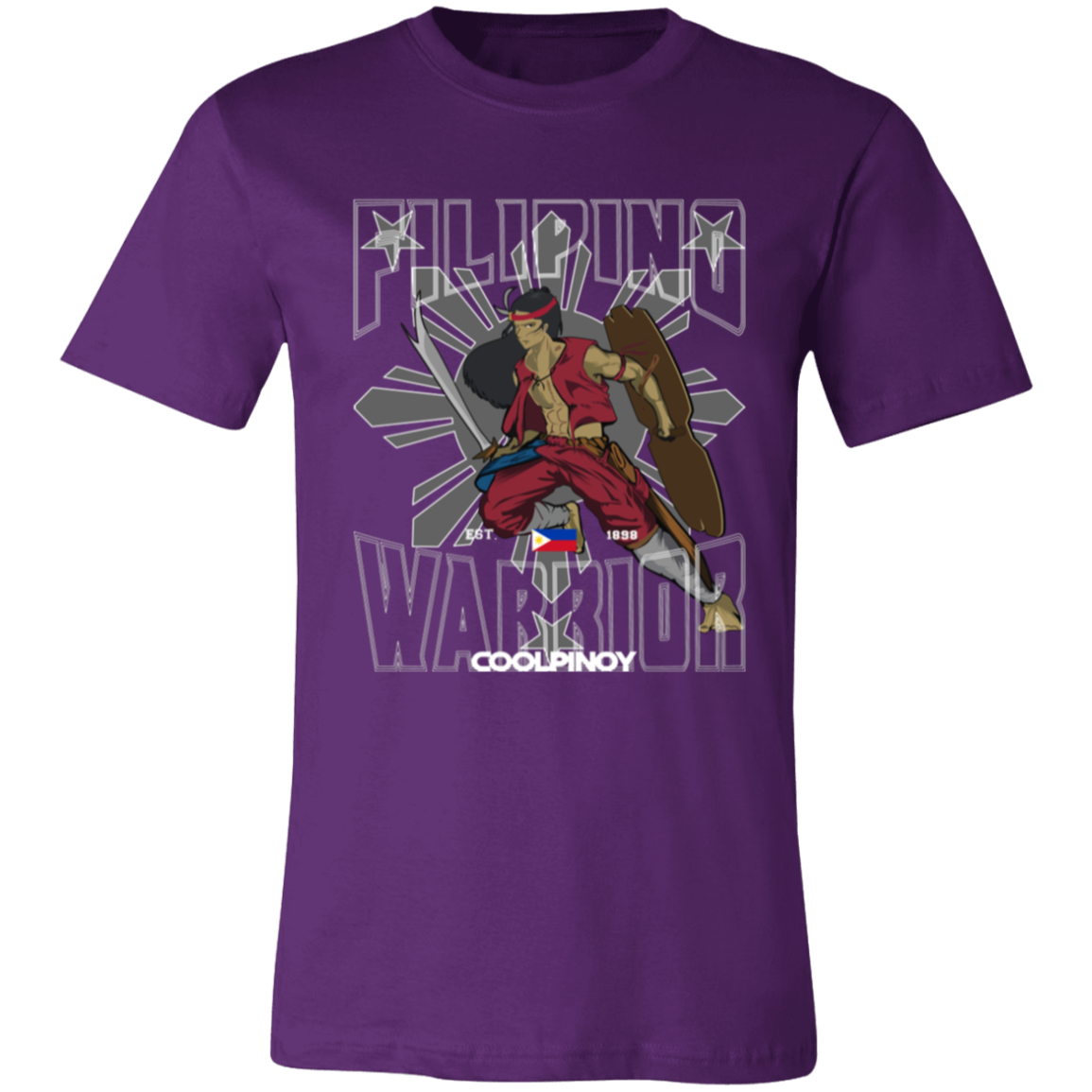 Filipino Warrior Grey Sun and Stars Unisex Jersey T-Shirt