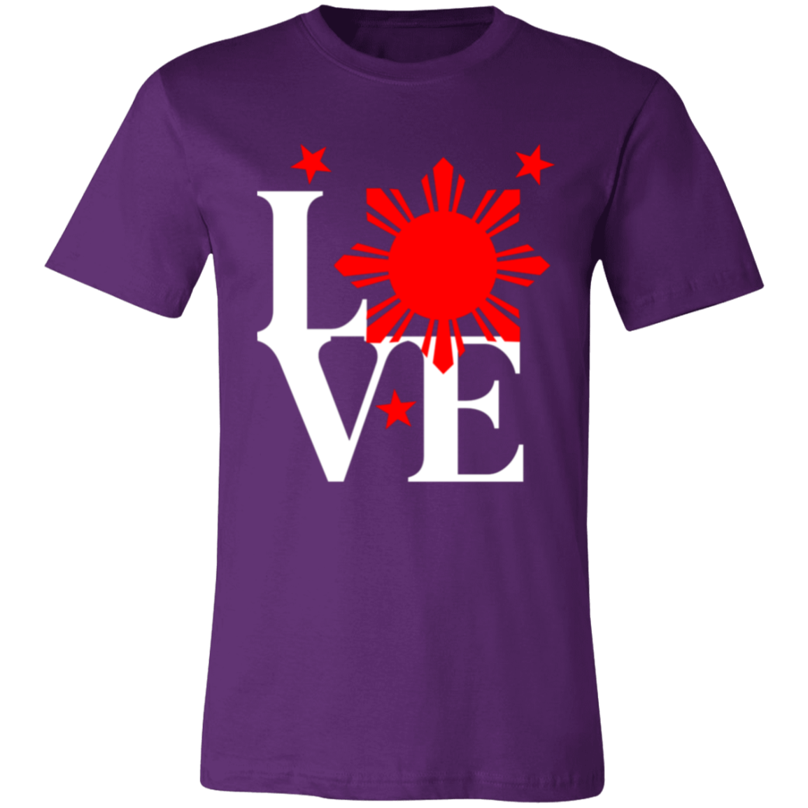 Love with Red Sun and Stars Unisex Jersey T-Shirt