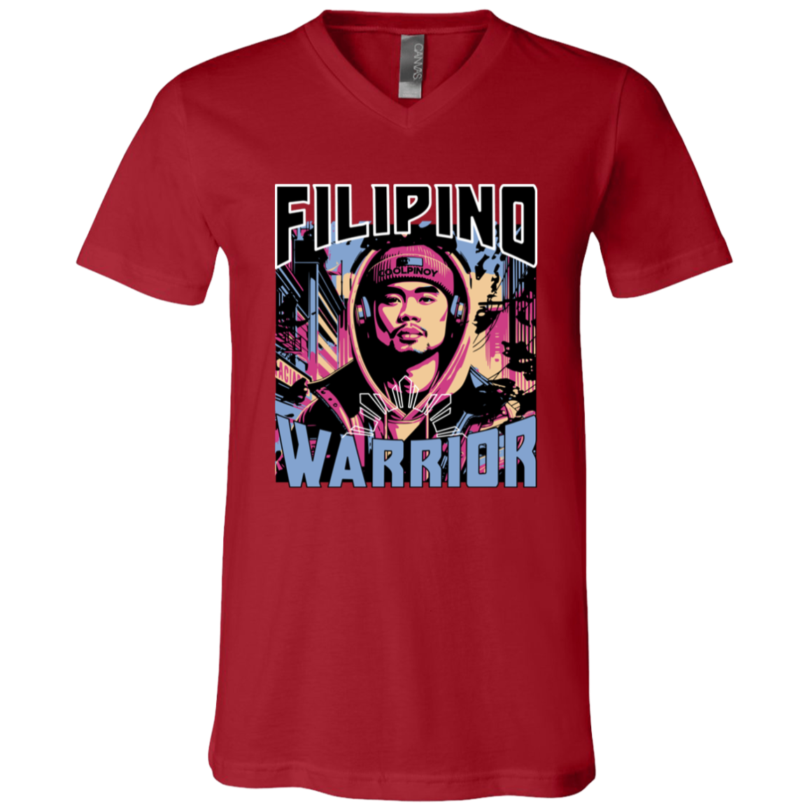 Filipino Street Warrior Unisex Jersey V-Neck T-Shirt