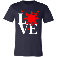 Love with Red Sun and Stars Unisex Jersey T-Shirt