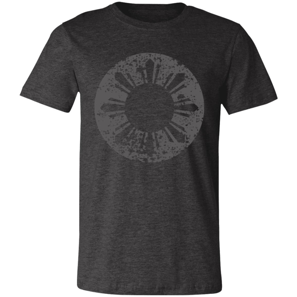 Sun and Stars in Circle Distressed Unisex Jersey T-Shirt