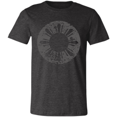 Sun and Stars in Circle Distressed Unisex Jersey T-Shirt