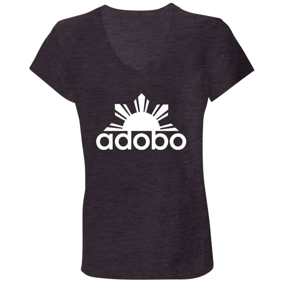 Adobo Half Sun Ladies Jersey V-Neck T-Shirt