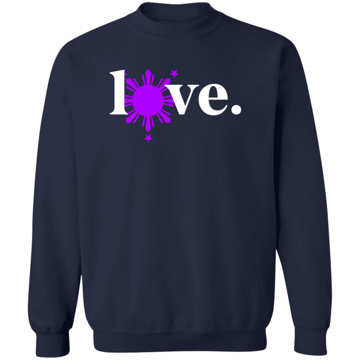 Love with Purple Sun and Stars Unisex Crewneck Pullover Sweatshirt