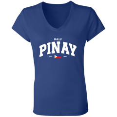 Half Pinay Ladies' Jersey V-Neck T-Shirt