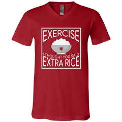 Exercise I Thought You Said Extra Rice Unisex Jersey V-Neck T-Shirt