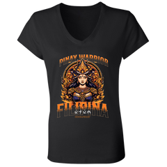 Pinay Warrior Filipina Ladies' Jersey V-Neck T-Shirt