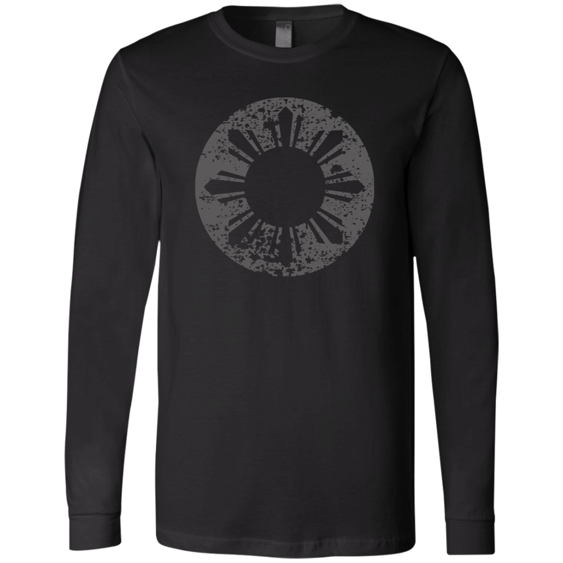 Sun and Stars in Circle Distressed Unisex Jersey Long Sleeve T-Shirt