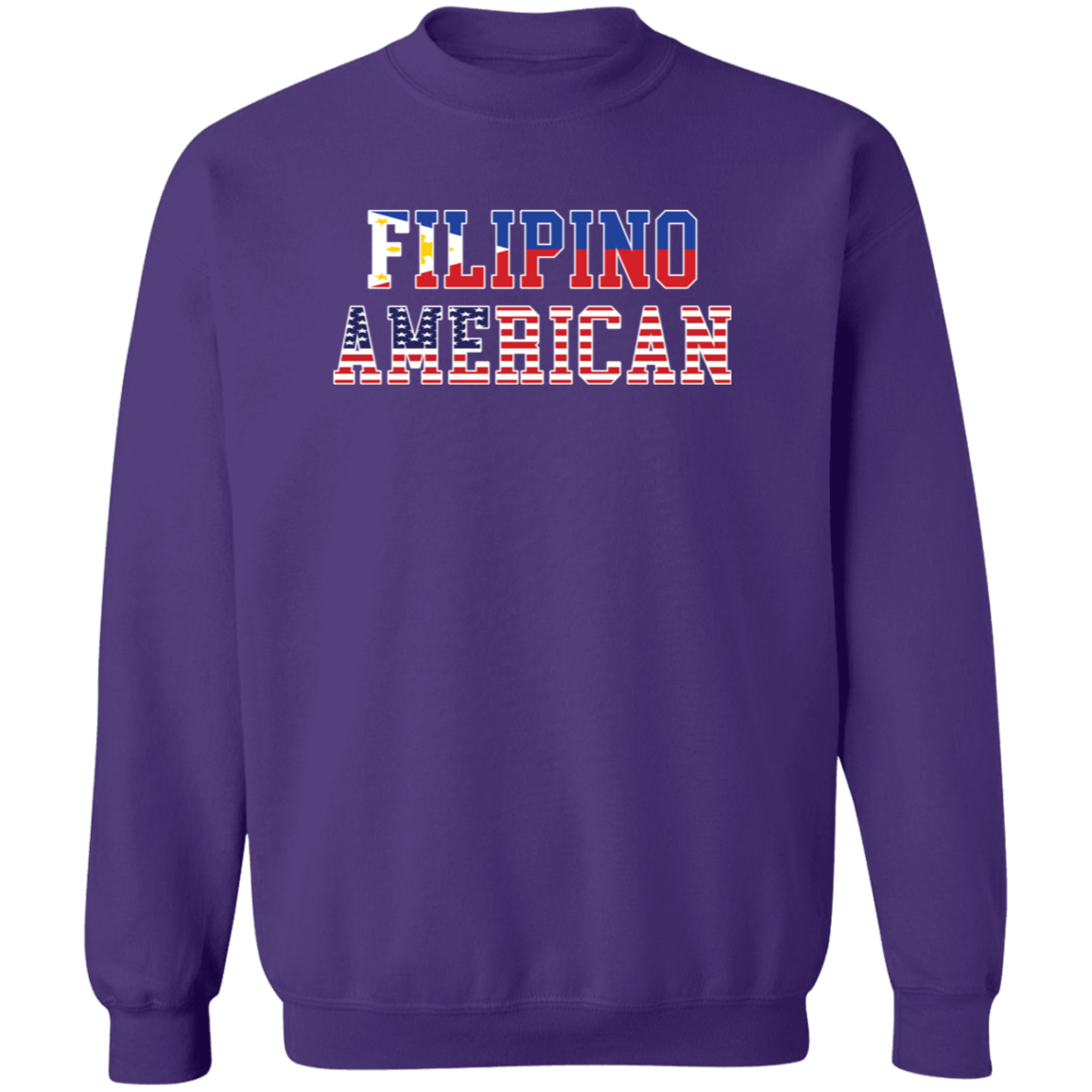 Filipino American Flags Unisex Crewneck Pullover Sweatshirt