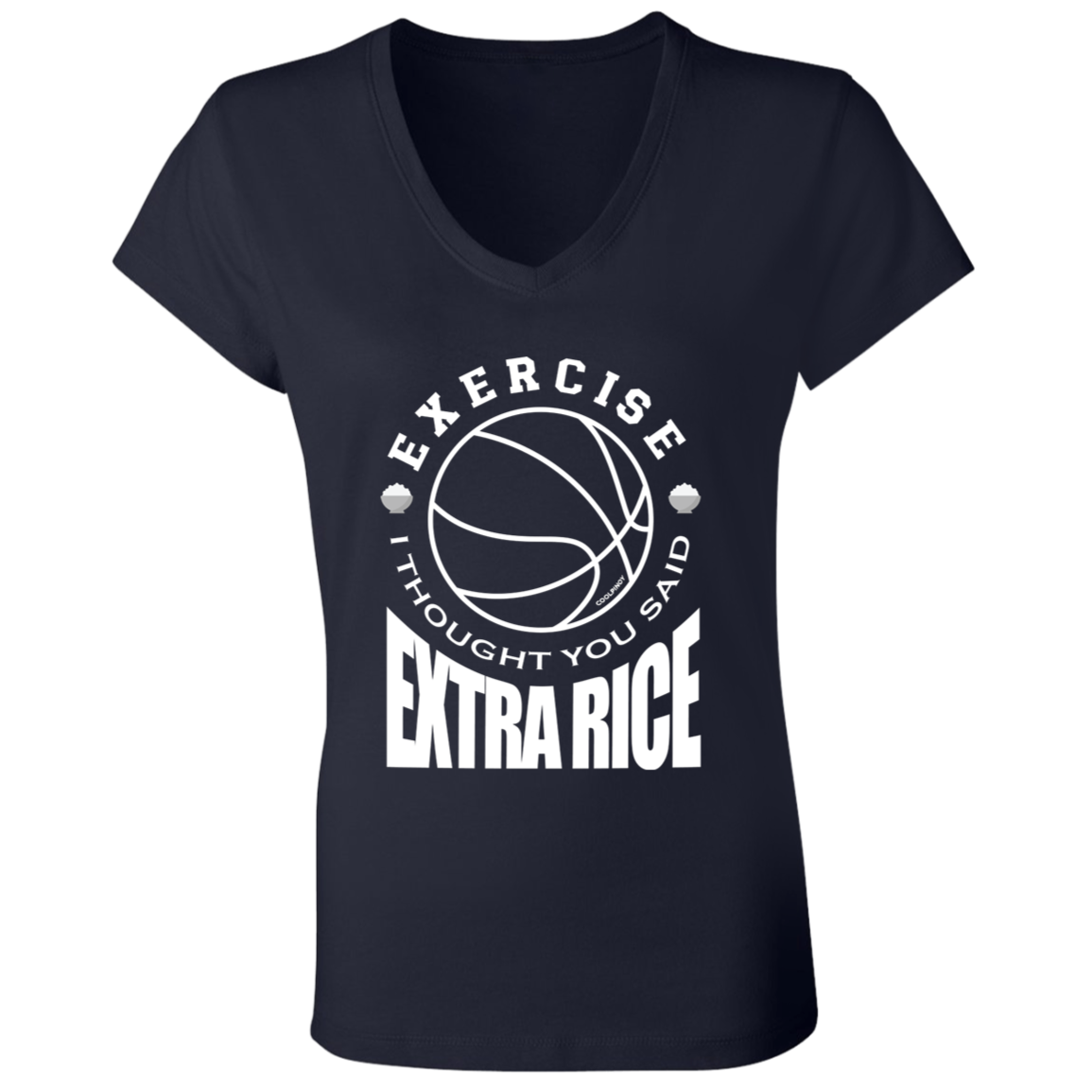 Exercise I Thought You Said Extra Rice Basketball Ladies Jersey V-Neck T-Shirt