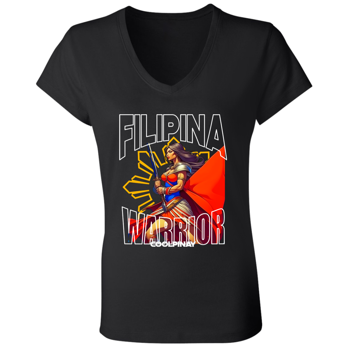 Filipina Warrior Ladies' Jersey V-Neck T-Shirt