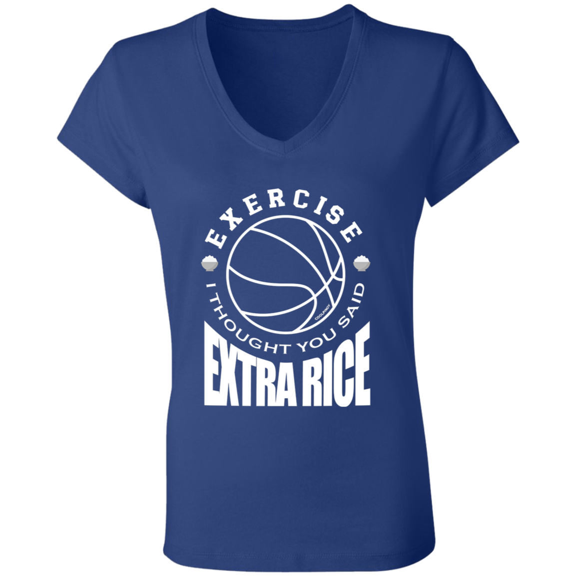 Exercise I Thought You Said Extra Rice Basketball Ladies Jersey V-Neck T-Shirt