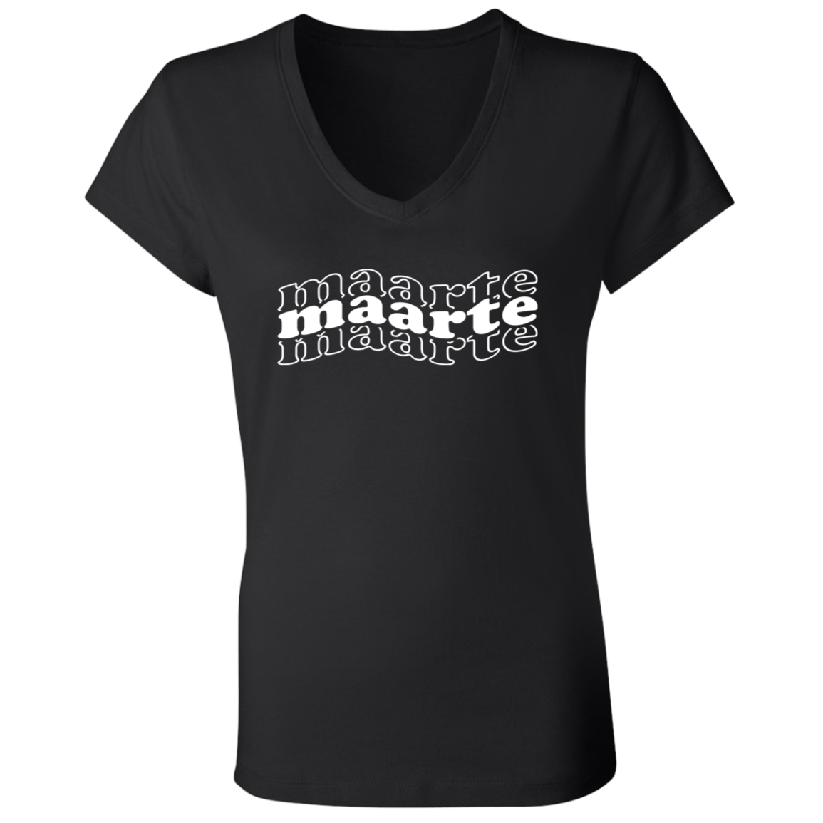 Maarte in Triple Ladies Jersey V-Neck T-Shirt