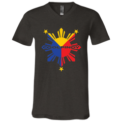 CoolPinoy Tricolor Unisex Jersey V-Neck T-Shirt