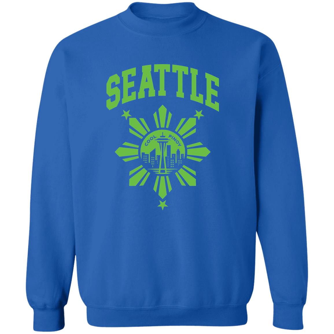 Seattle with Sun and Stars Unisex Crewneck Pullover Sweatshirt