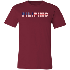 Filipino with US Flag Embedded Unisex Jersey T-Shirt