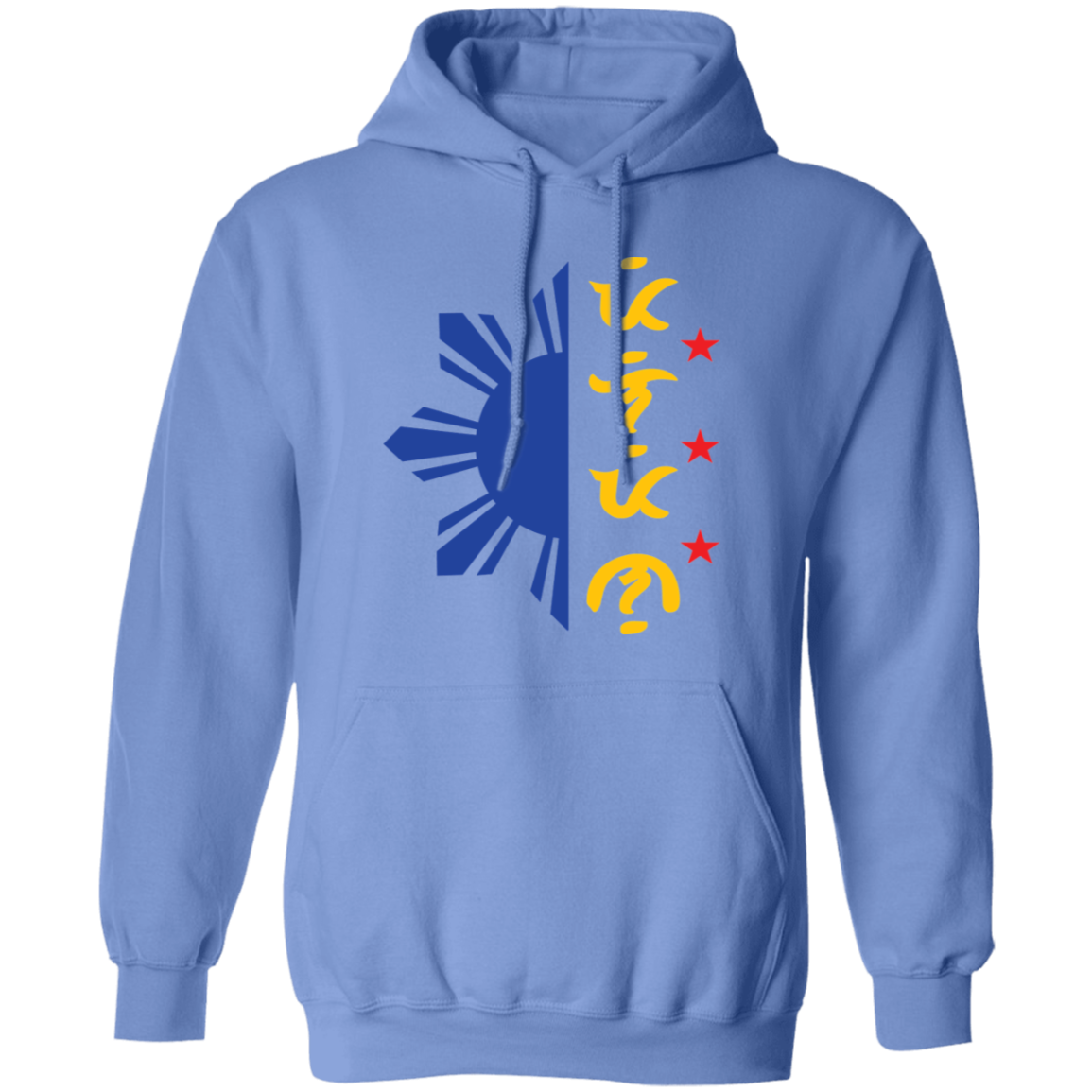 Tricolor Filipino in Baybayin Script Half Sun Unisex Pullover Hoodie