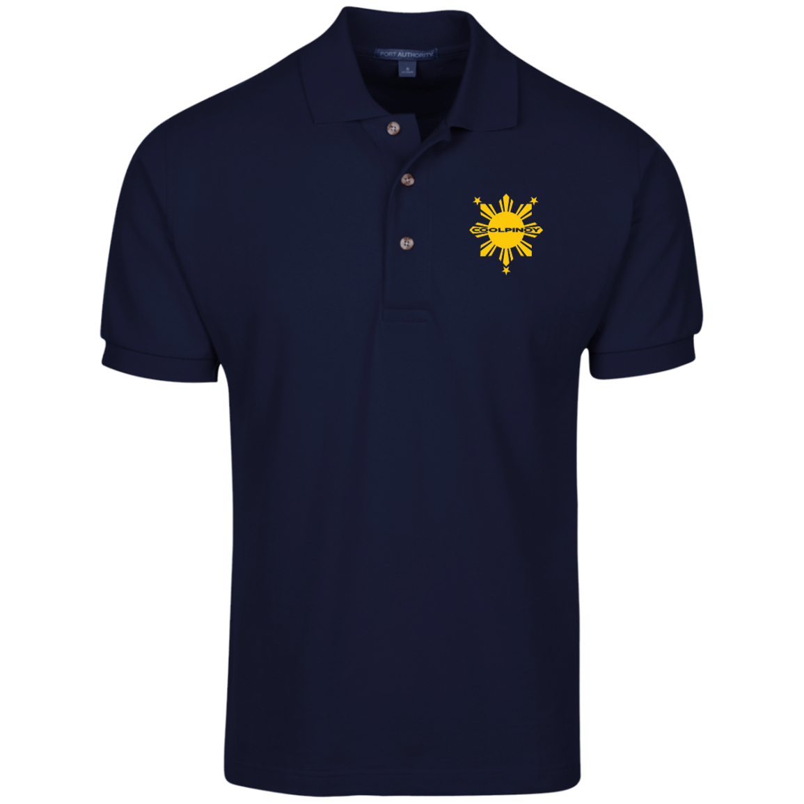 CoolPinoy Logo Mid Yellow Cotton Knit Polo