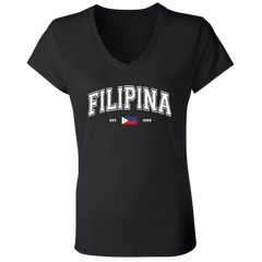 Filipina Est 1898 Ladies' Jersey V-Neck T-Shirt