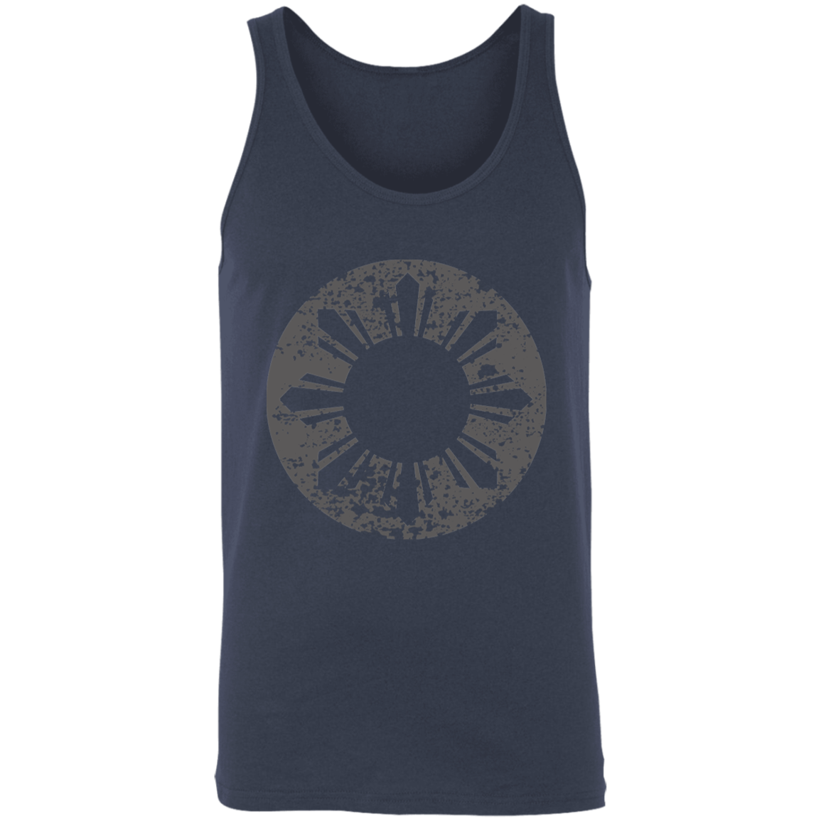 Sun and Stars in Circle Distressed Unisex Cotton Tank Top