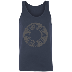 Sun and Stars in Circle Distressed Unisex Cotton Tank Top