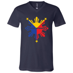 CoolPinoy Tricolor Unisex Jersey V-Neck T-Shirt