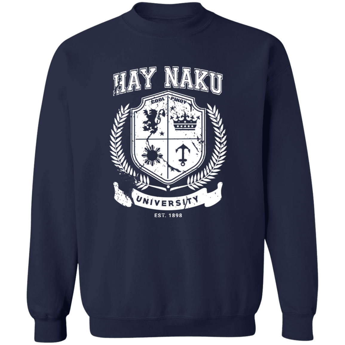 Hay Naku University Distressed CP Unisex Crewneck Pullover Sweatshirt