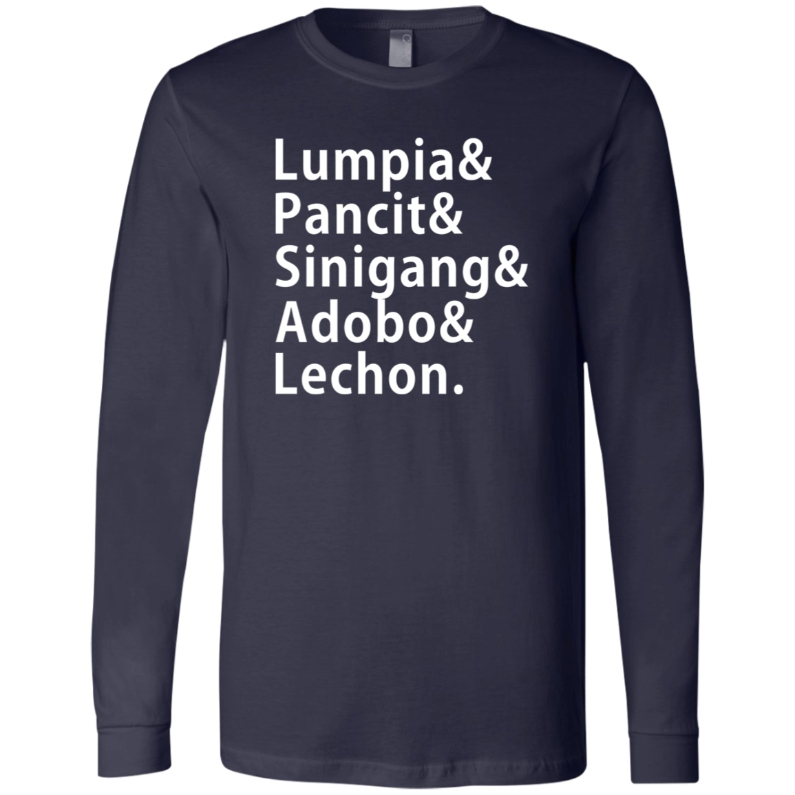 Lumpia Pancit Sinigang Adobo Lechon Mens Jersey Long Sleeve T-Shirt