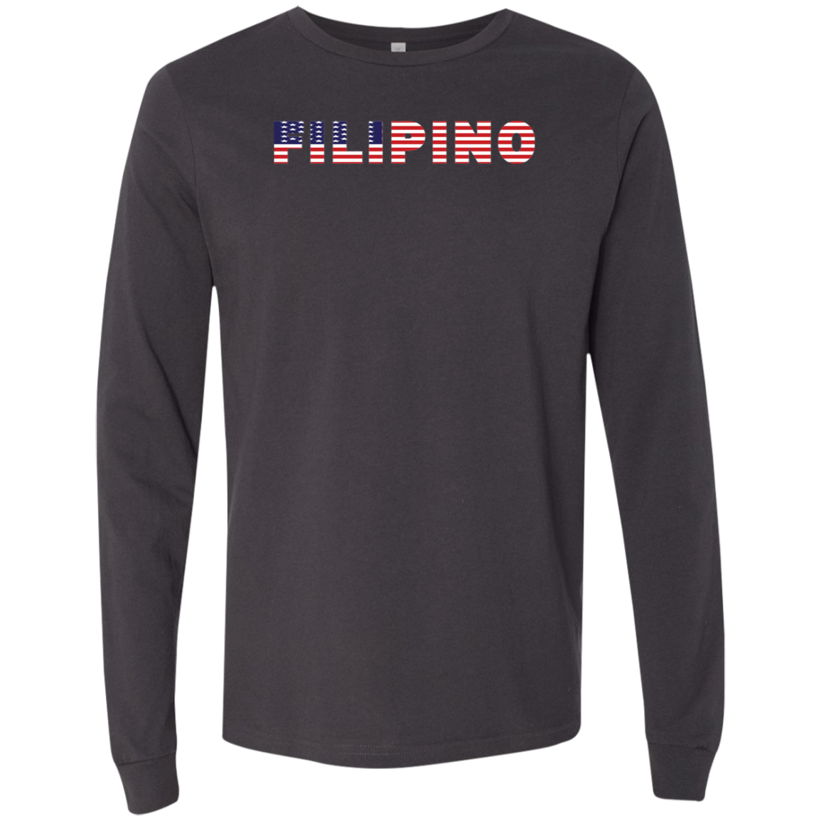 Filipino with US Flag Embedded Unisex Jersey Long Sleeve T-Shirt