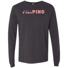 Filipino with US Flag Embedded Unisex Jersey Long Sleeve T-Shirt