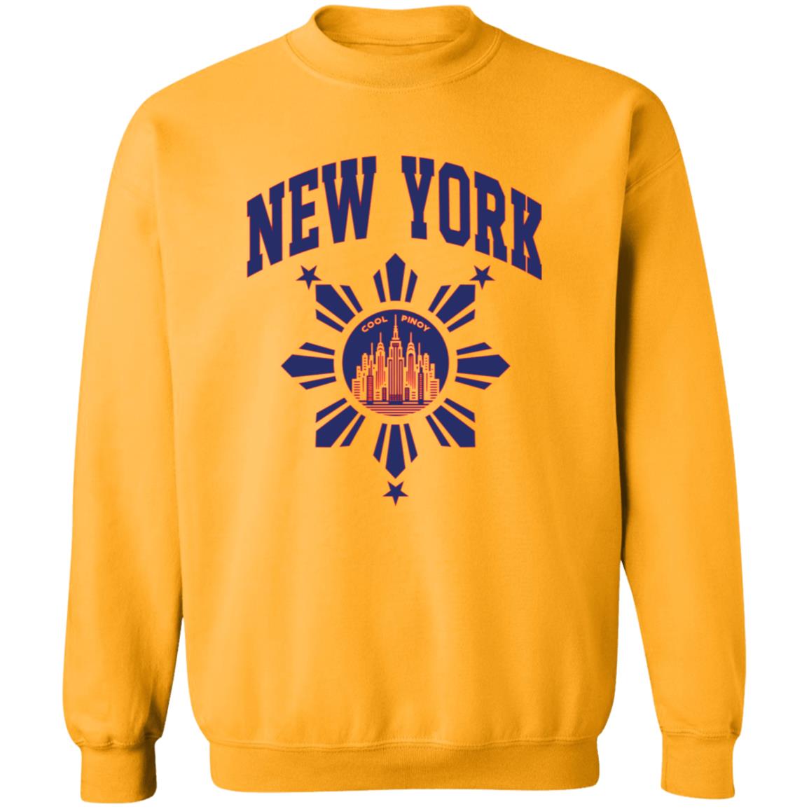 New York with Sun and Stars Unisex Crewneck Pullover Sweatshirt