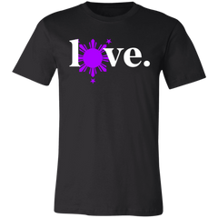 Love with Purple Sun and Stars Unisex Jersey T-Shirt