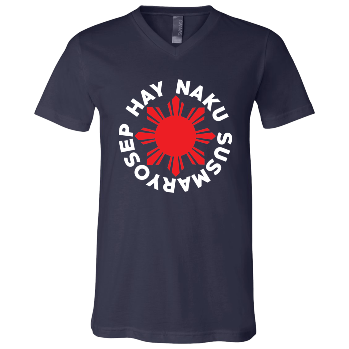 Hay Naku Susmaryosep Red Sun Unisex Jersey V-Neck T-Shirt