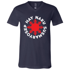 Hay Naku Susmaryosep Red Sun Unisex Jersey V-Neck T-Shirt