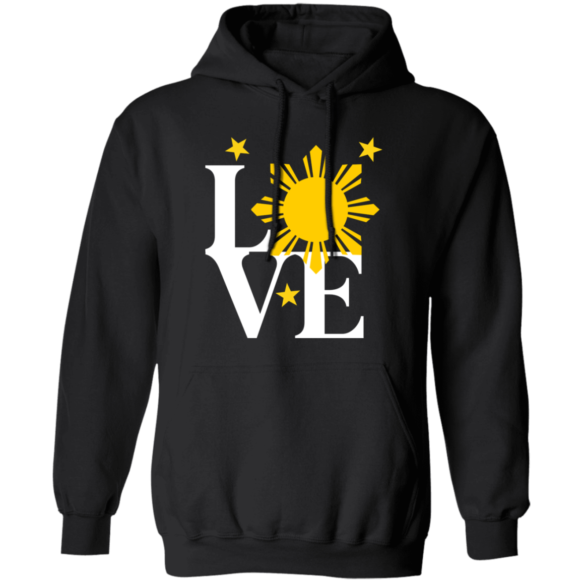 Love with Yellow Sun and Stars Unisex Pullover Hoodie