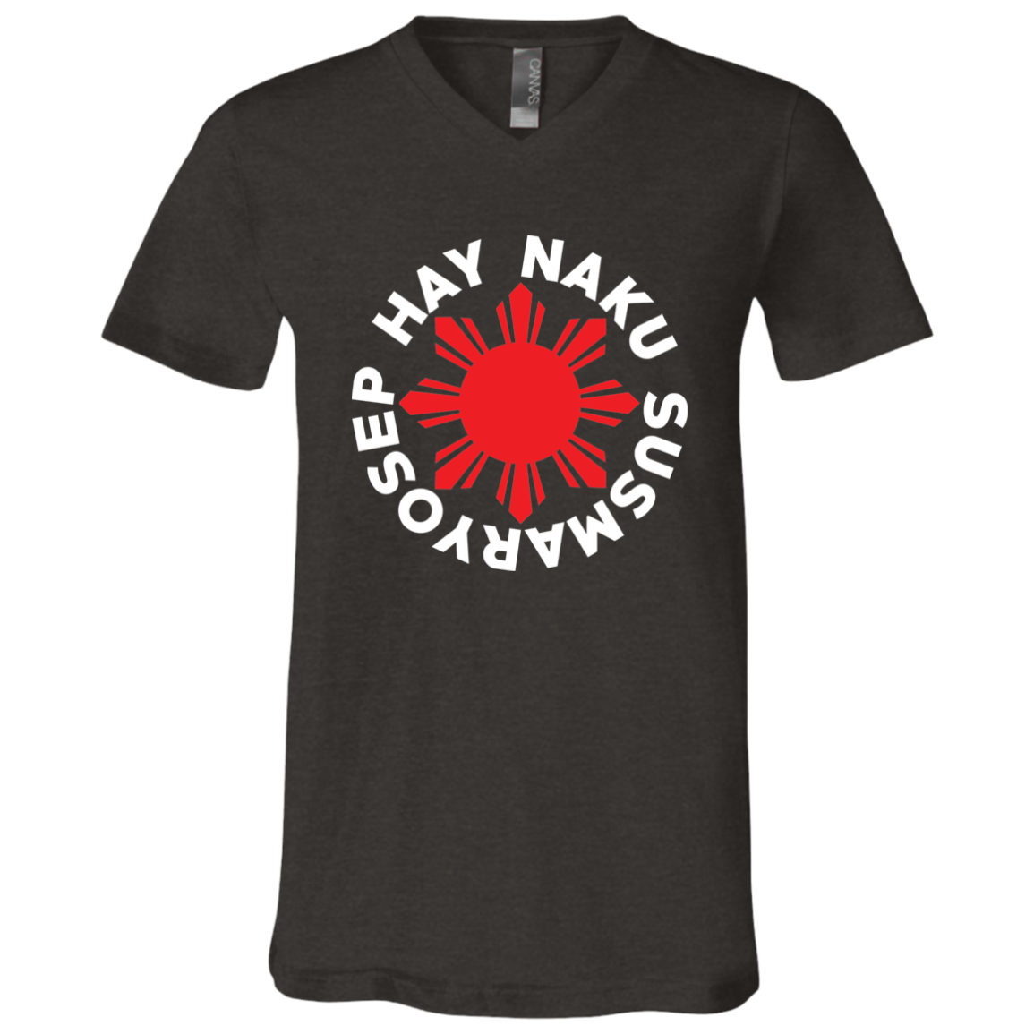 Hay Naku Susmaryosep Red Sun Unisex Jersey V-Neck T-Shirt