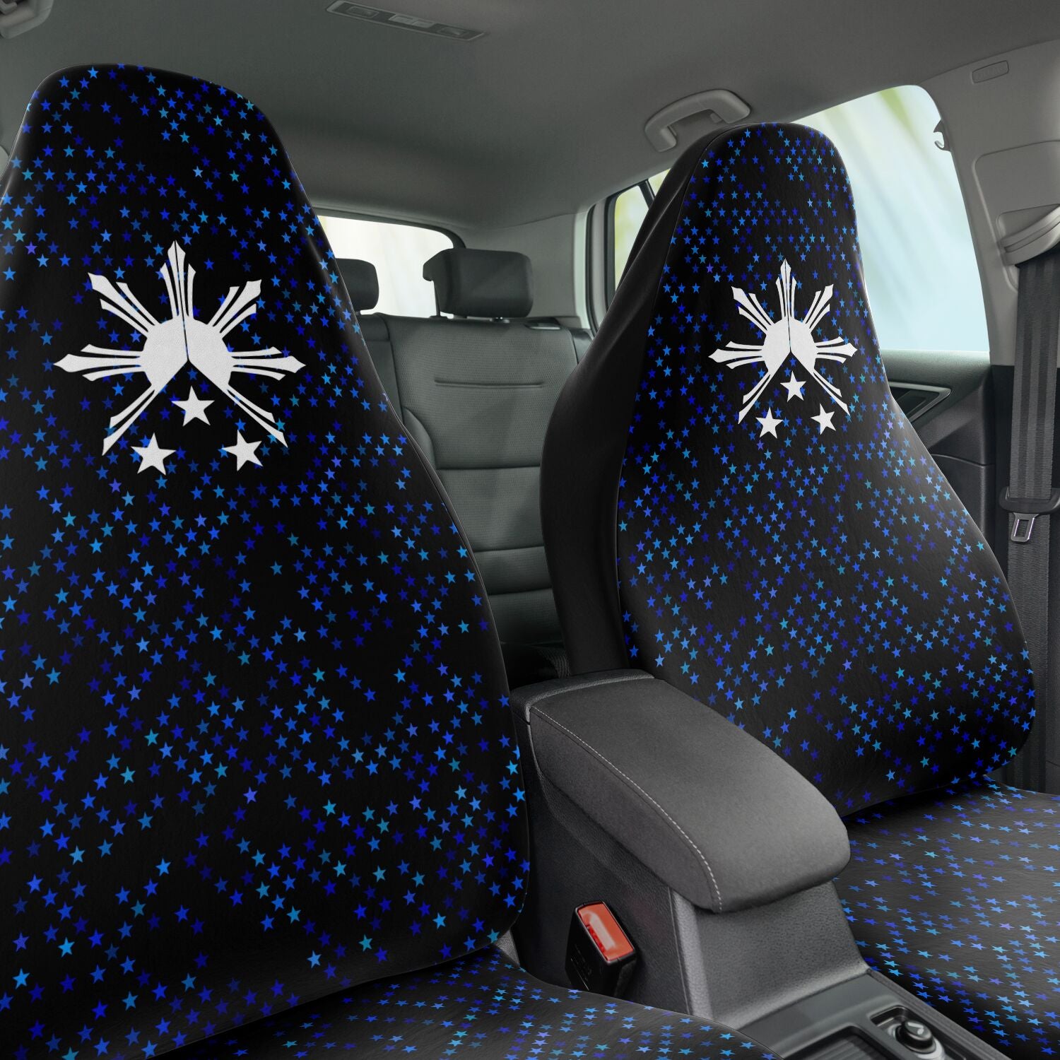 Philippines Sun and Stars Blue and White Car Seat Covers