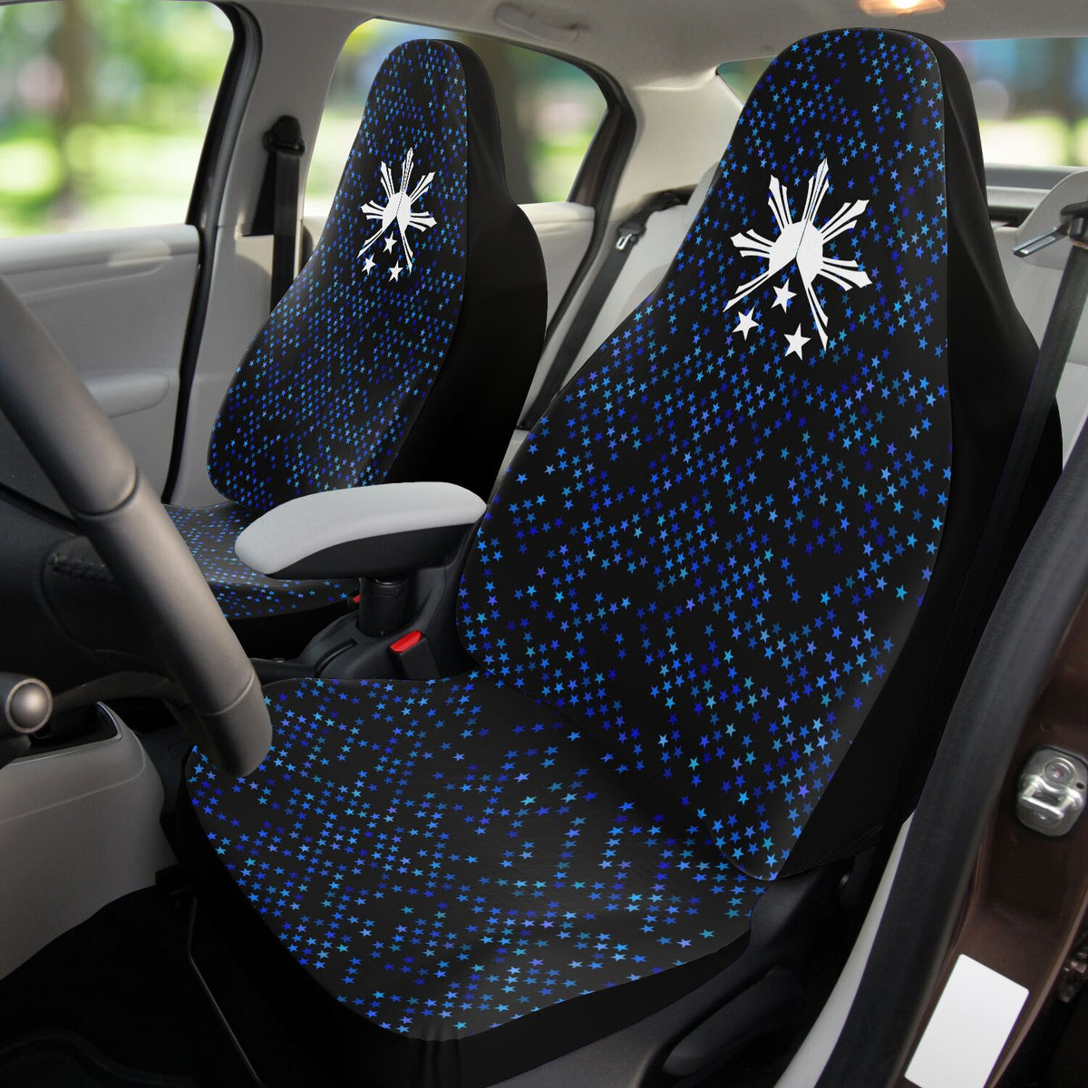 Philippines Sun and Stars Blue and White Car Seat Covers