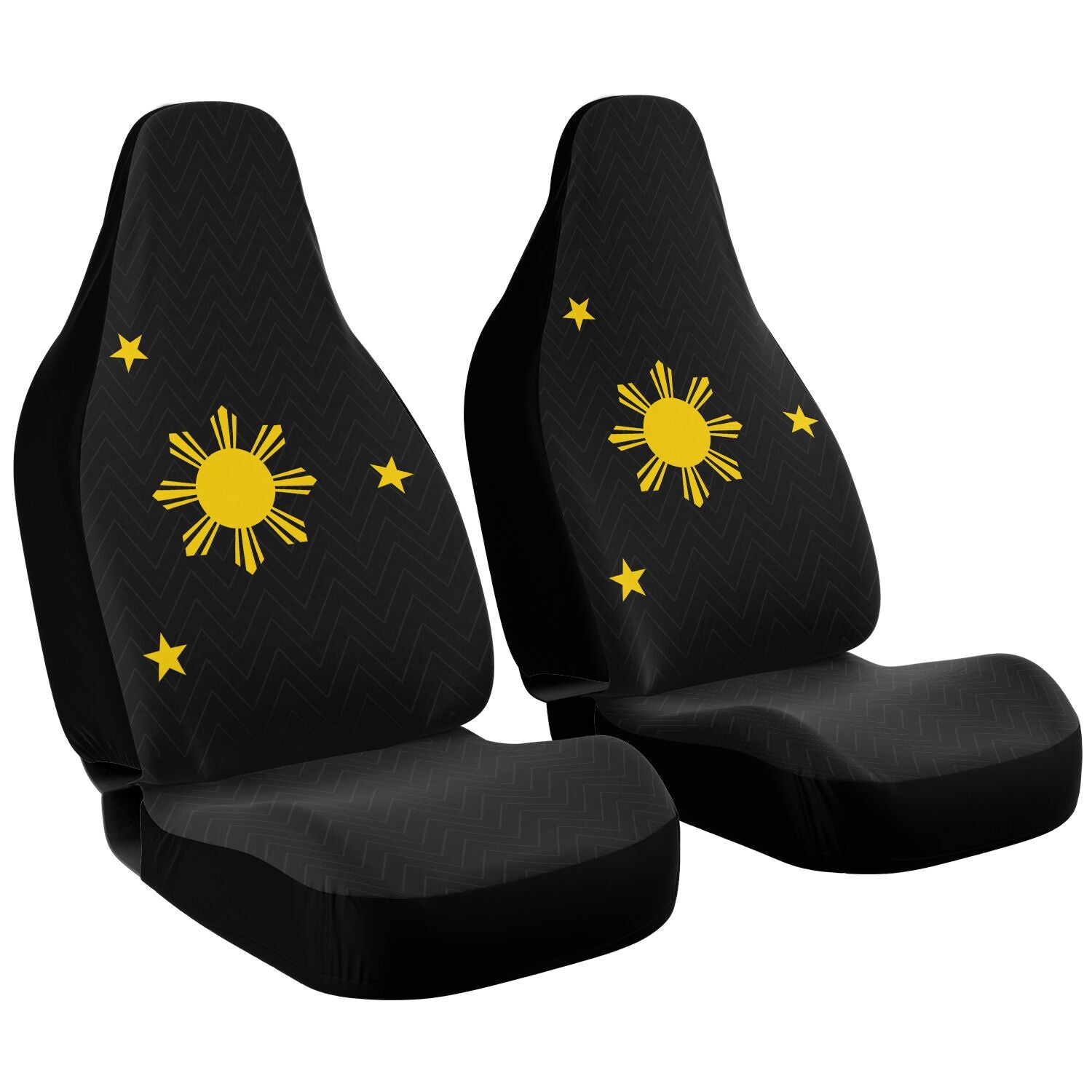 Yellow Sun and Stars Car Seat Covers