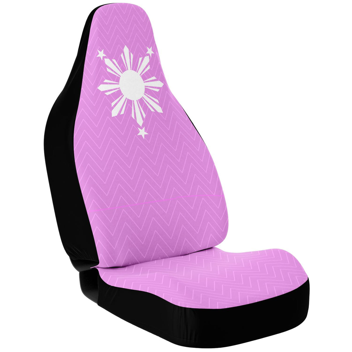 Pink and White Sun and Stars Car Seat Covers