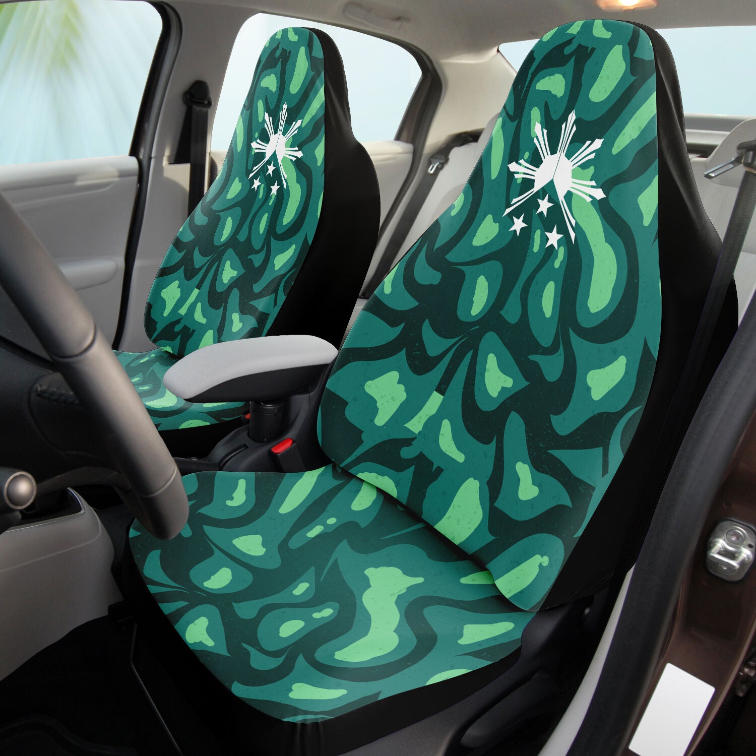 Camouflage Sun and Stars Car Seat Covers