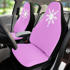 Pink and White Sun and Stars Car Seat Covers