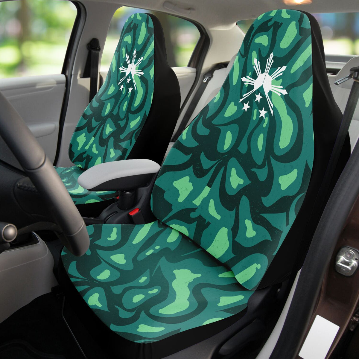 Camouflage Sun and Stars Car Seat Covers